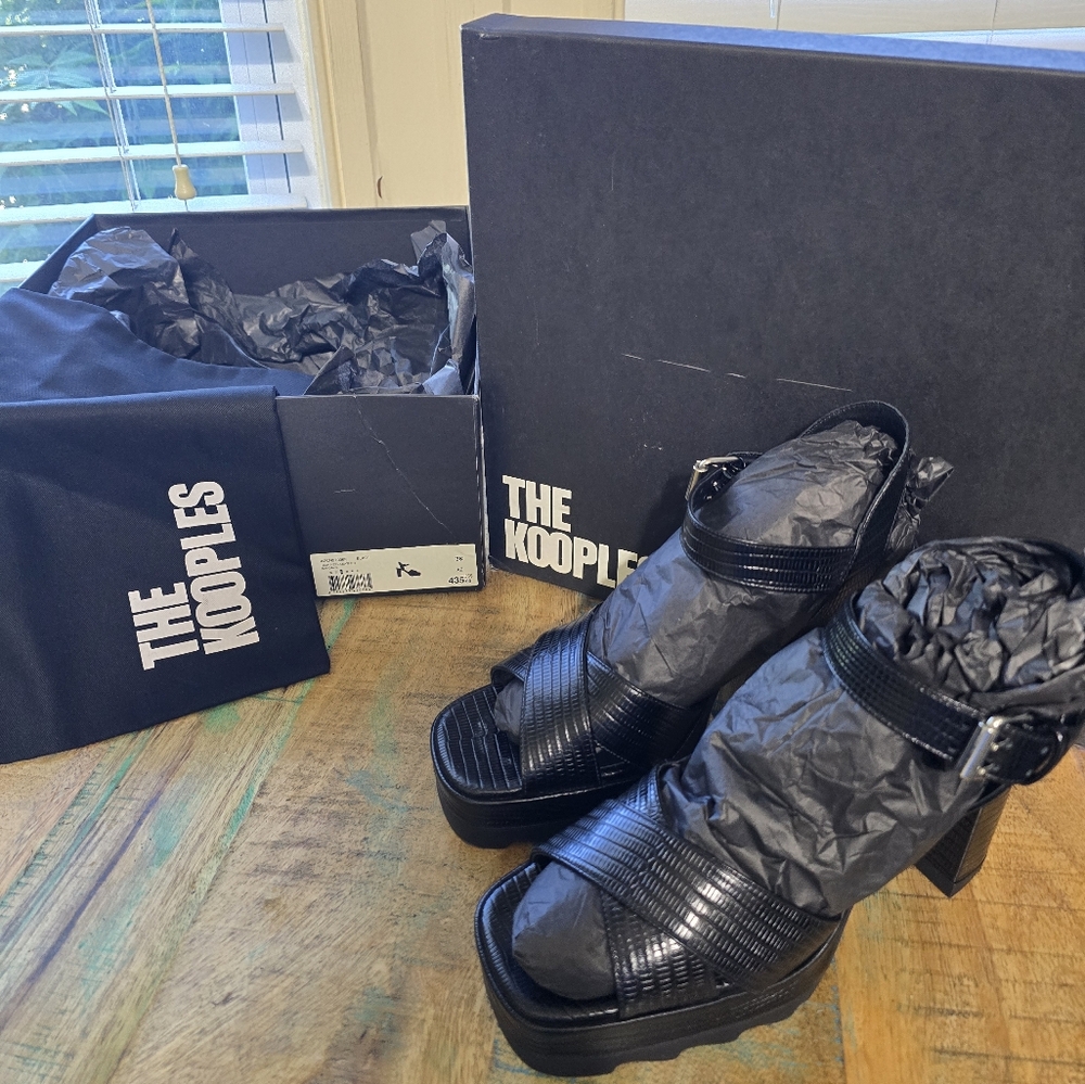 The Kooples Black Heeled Sandals SIZE 8